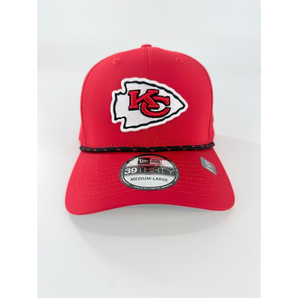 Kansas City Chiefs New Era 39Thirty M/L Stretch Fit Hat Cap Red Rope 60721244